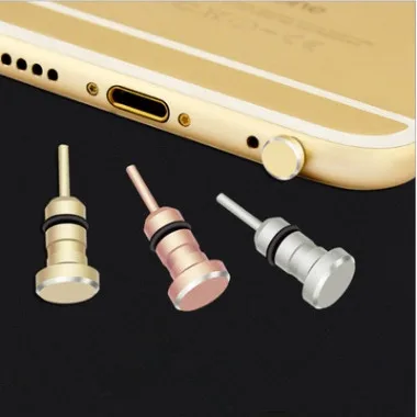 

10pcs/lot Metal Phone 2in1 Sim Card Tray Eject Pin Tool 3.5mm Earphone Jack Dust Plug Dustproof Cap Gadget For iPhone 6 6s 5s 5