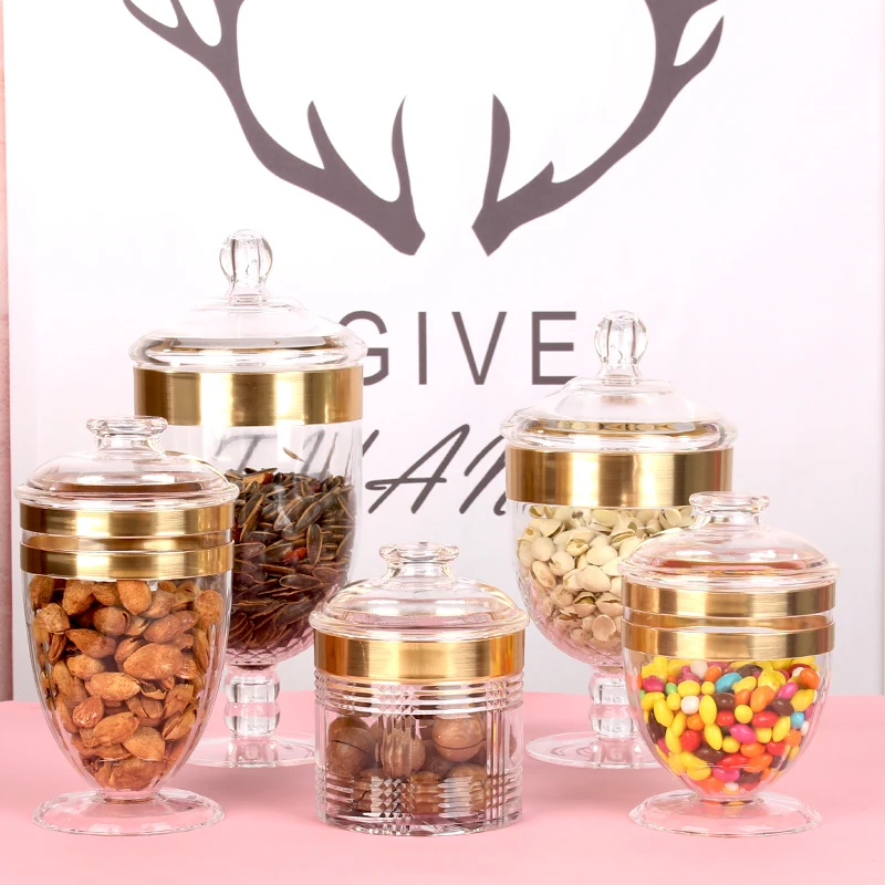 High gloss transparent Storage sealed Cans acrylic Candy jar durable moisture-proof snacks storage bottles with lid containers