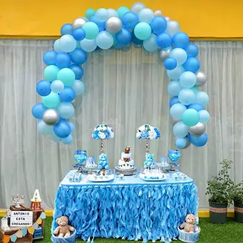 

Balloon Garland Arch Kit Blue, Sky Blue,Tiffany, Metallic Silver Balloons , Garland Decorating Strips for party suppies.