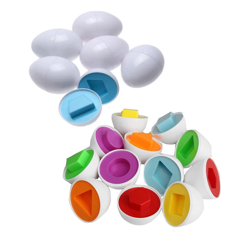 

6pcs Smart Egg Capsule Study Color Children Assembly Blocks Educational Geometric Shape Matching Toys Learning Education Puzzle