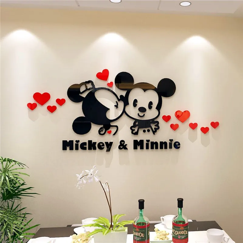 

DIY warm cartoon anime animal 3d wall stickers for kids room mirror acrylic Wall Decals Art Wallpaper Home Decoration kids gift