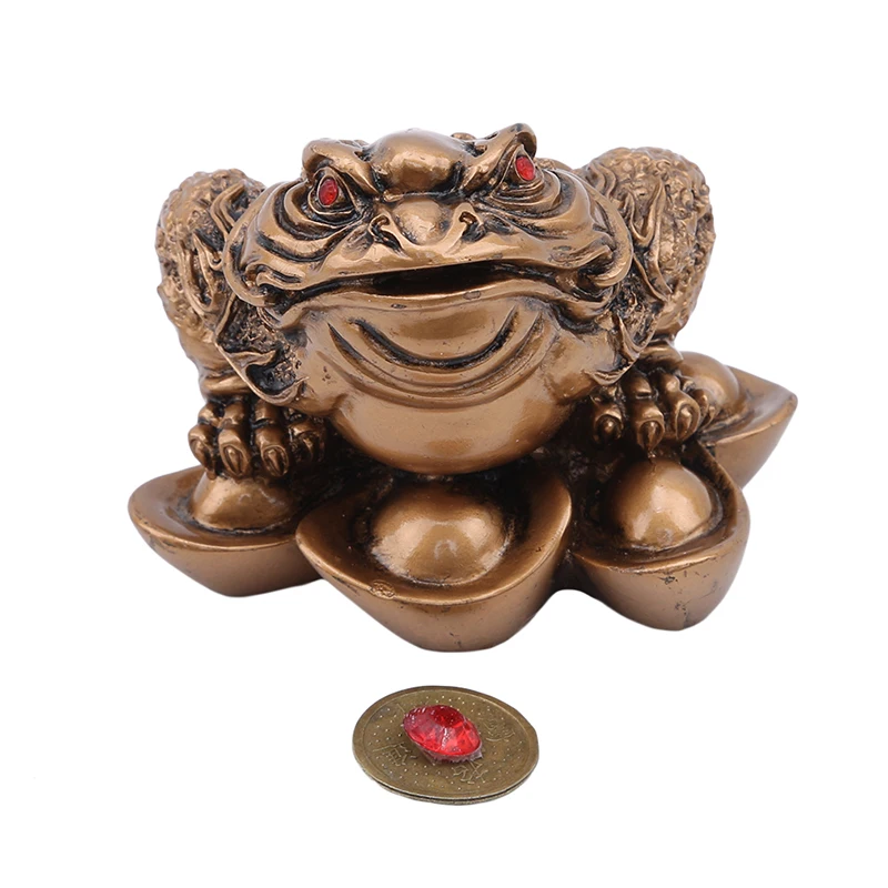 Large Lucky Frog Figurines Ingot three legged Frog Feng Shui