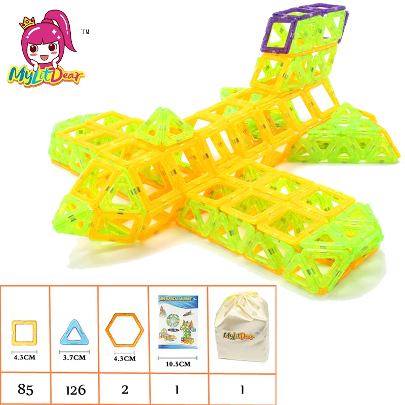 

MylitDear 215pcs Mini Magnetic Blocks Brinquedos Models Building Toy Magnetic Designer Enlighten Bricks Educational Toys