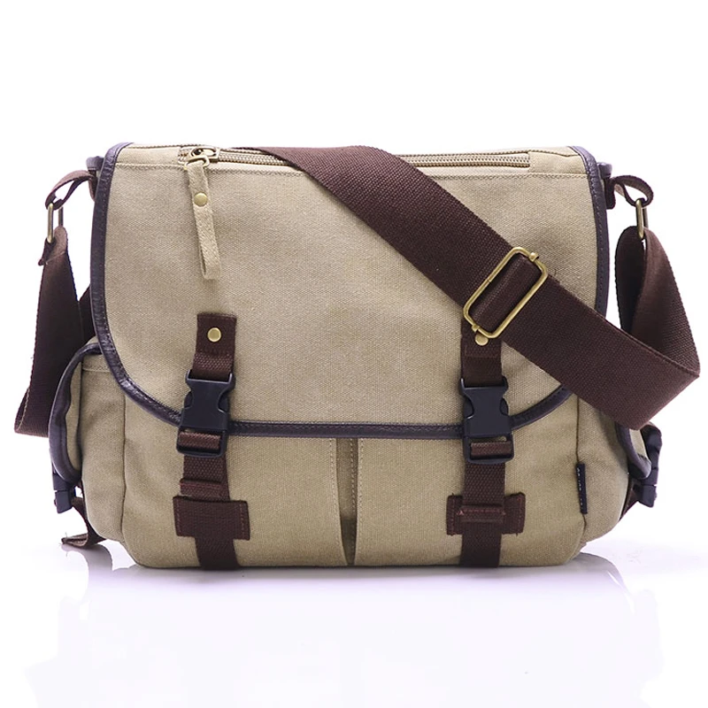 Men's Casual Canvas Bag Men Messenger Bag Man Cover Crossbody School ...