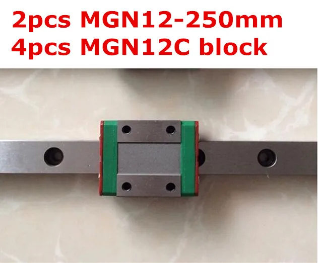 2pcs HGR15 Linear Guide Rail Toute Longueur 4pcs Linéaire bloc transport