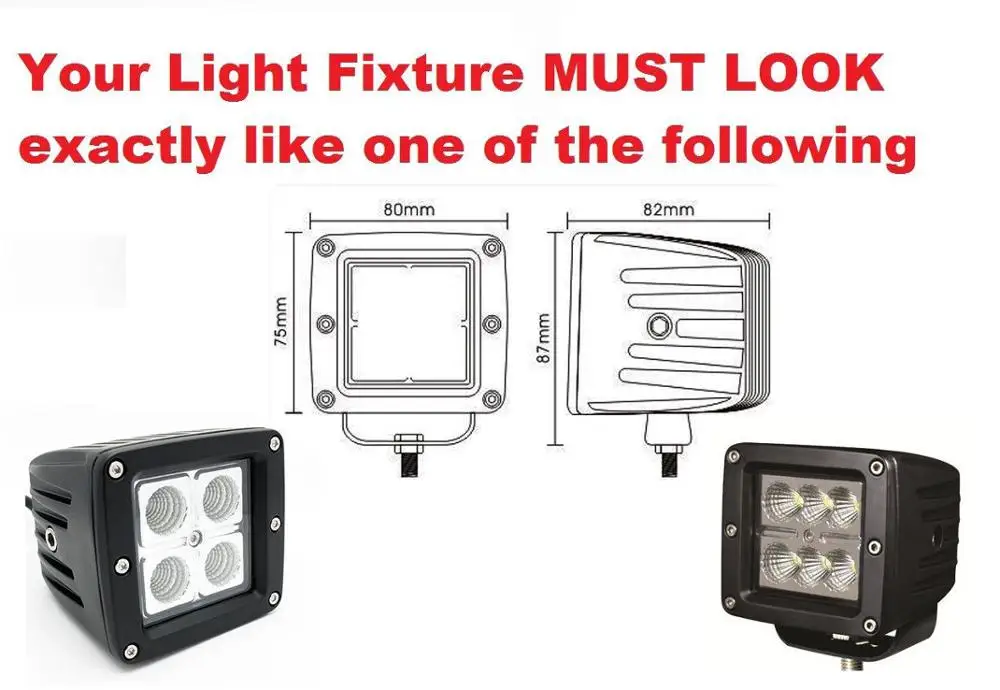 Protetor à Prova de Poeira Barra de Luz de Led Claro para 3x3 Âmbar Unidades Preto Vermelho Verde Azul Polegada 12w Quadrada 18w 24w 4 8 unidades, preto vermelho verde azul claro para