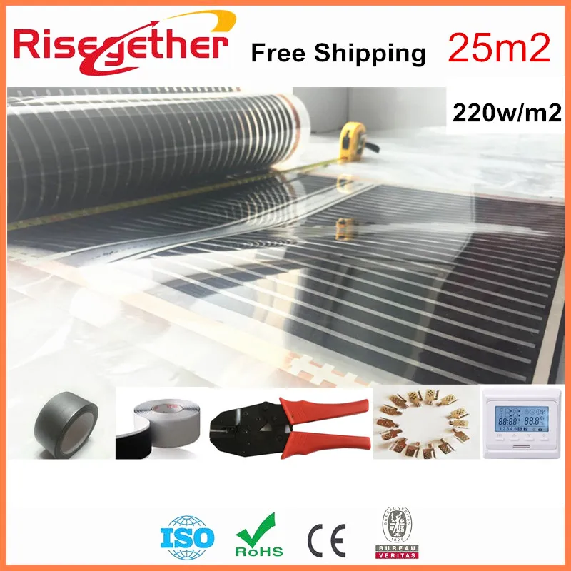 Hot Sale Warm Floor Kits 50m Heating Film for Room With Accessories Temperature Smart System Film/Heater | Обустройство дома