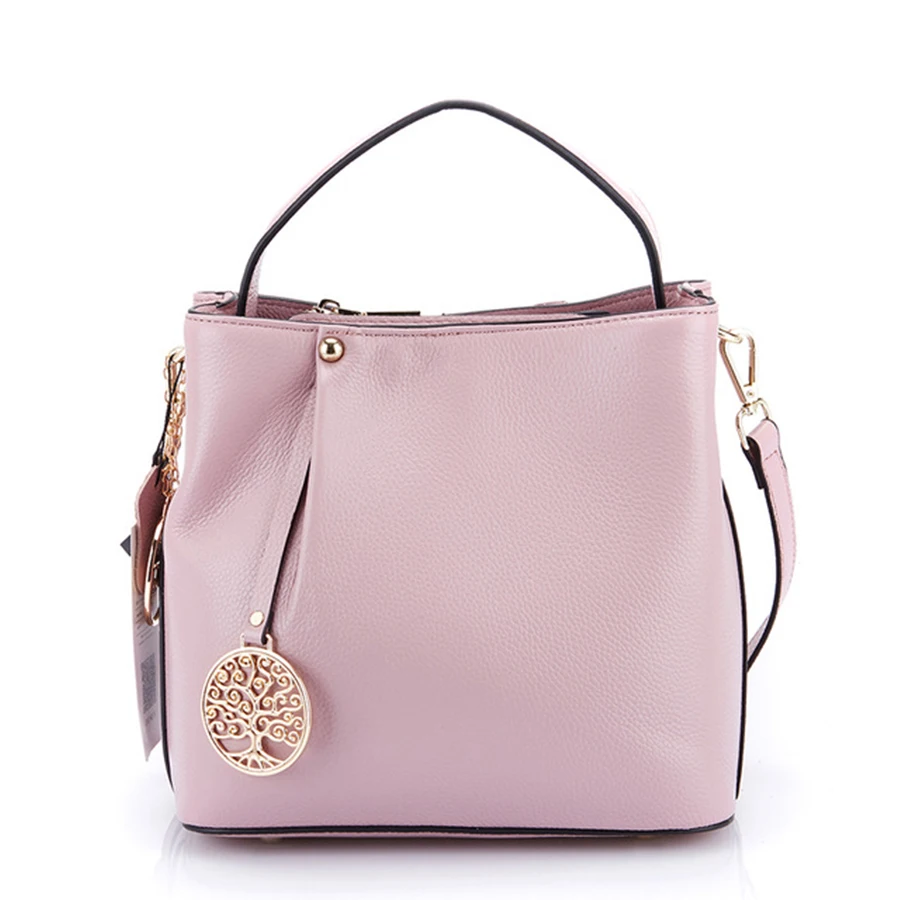

Fashion Brands Women Handbags Genuine Leather Messenger Bag Woman Bucket Bag Handbags Women Shoulder Bag Casual Tote New 2019