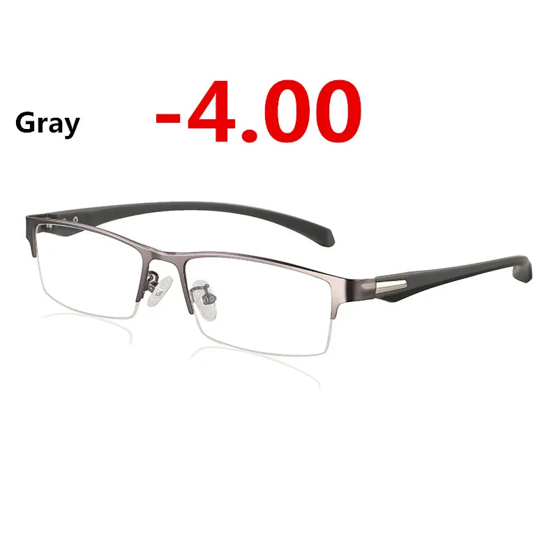Очки для близорукости, солнечные фотохромные очки, линзы, оптические очки, оправа для мужчин, компьютерные очки, оправа для мужчин и женщин - Цвет оправы: gray -4.00