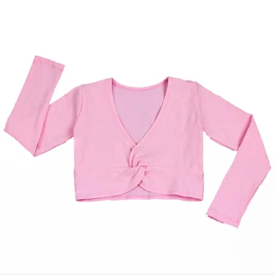 2018 Fashion Girl Ballet Gymnastic Leotard Jacket Long Sleeved Dance Sweater Top Coat Kids Dance Clothing Jacket Wrap Ballet pink