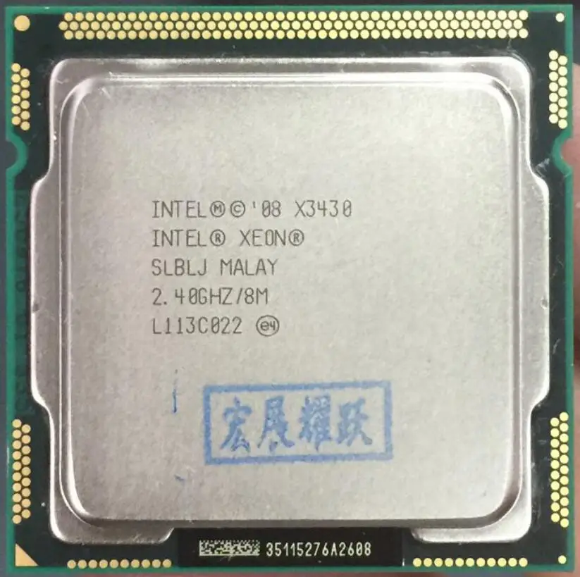 معالج إنتل زيون X3430 (8 M مخبأ ، 2.40 GHz) LGA1156 سطح المكتب وحدة المعالجة المركزية 100% العمل بشكل صحيح سطح المكتب المعالج