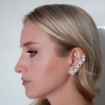 

Bilincolor micro paved cz fashion jewelry starfish stud earrings big earrings for women and clip on earrings