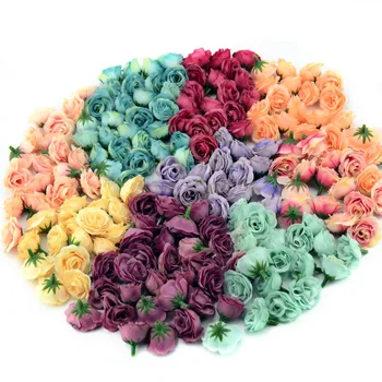 10/50/100pcs 2.5cm Mini Silk Artificial Rose Flower Heads For Wedding Party Home Decoration DIY Accessories Fake Flowers Craft 1