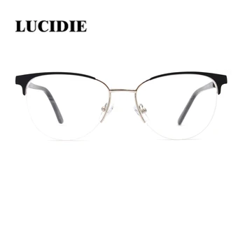 

LUCIDIE The latest fashion classic black stainless steel women glasses frame clear elegant comfortable big frame eyeglasses