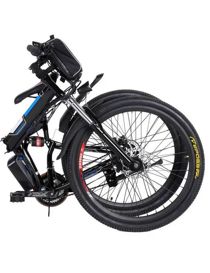 Perfect 26 inch Electric Bike Bicycle Mountain Bicicleta Full Suspension Alluminium Folding Frame 21Speed Mechanic Brake Road Bicycle 5