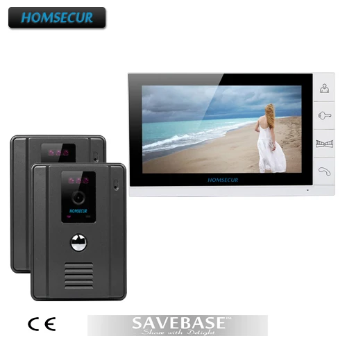 

HOMSECUR New Video Doorbell Intercom 9"Color LCD Monitor 700TVL Black Camera Night Vision
