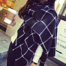 U119 New Lady Women black white Plaid Cozy Checked Tartan Scarves Wraps shawl