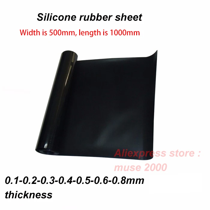 500x1000mm pcs thinner black Silicone rubber sheet 0.1 0.2 0.3 0.4 0.5