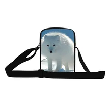 Сумка-мессенджер с принтом животных белая лиса мужские сумки через плечо Женская Повседневная маленькая Наплечная школьная сумка модная детская сумка