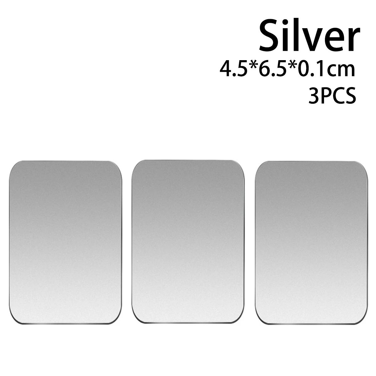 Car Magnetic Bracket Metal Plate Car Disk Magnet Plate Ultra-Thin Sticker Magnetic Phone Bracket GPS Universal Accessories - Цвет: Silver Square3pieces