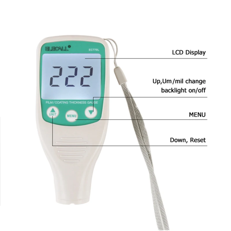 Digital Thickness Gauge Coating Meter Width Measuring Instrument Paint