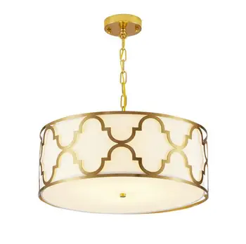 

Nordic minimalist style copper chandelier American country bedroom lamp modern new Chinese living room dining room ceiling lamp