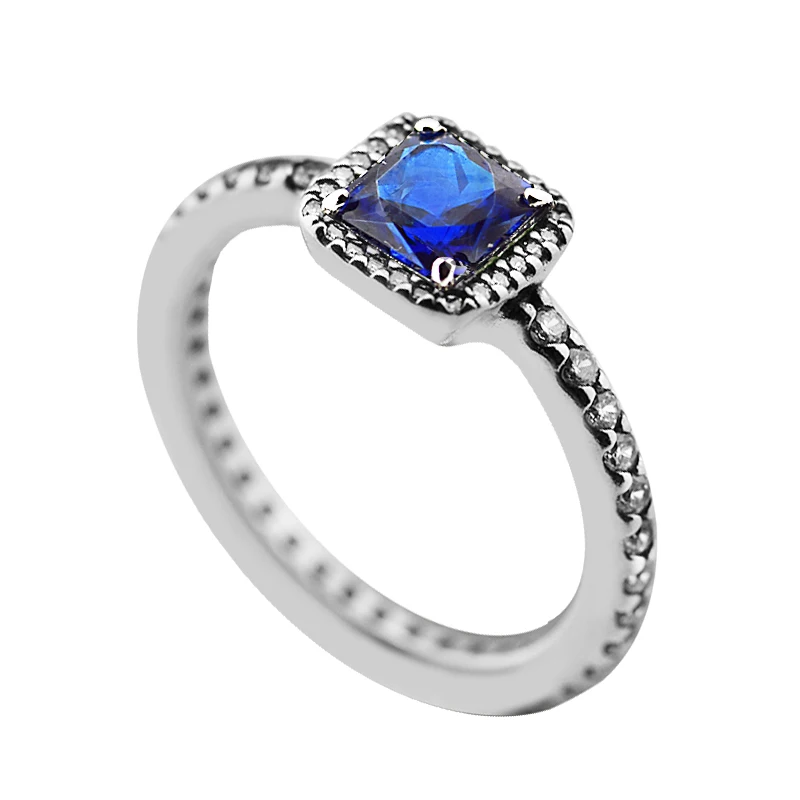 

Timeless Elegance Ring 925 Sterling Silver Blue Crystal Wedding Rings for Women Silver 925 Jewelry anillos mujer Free Shipping