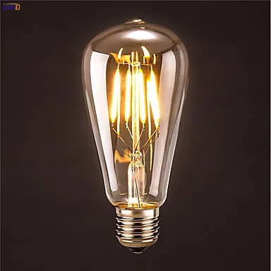 IWHD ST64 de filamento LED lámpara de bombilla de Edison E27 220 V Industrial decoración Vintage Retro Luz de la lámpara de la bombilla de la ampolla Bombillas Gloeilamp IWHD ST64 de filamento LED lámpara de bombilla de Edison E27 220 V Industrial decoración Vintage Retro Luz de la lámpara de la bombilla de la ampolla Bombillas Gloeilamp