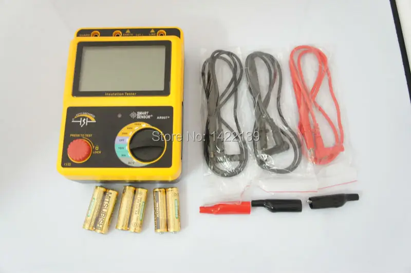 

Digital Insulation Meter Volt Resistance Tester 0~1000M ohm Megger MegOhmMeter AR907+