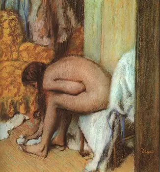 

High quality Oil painting Canvas Reproductions After the Bath (Woman wiping her left foot) (1886) By Edgar Degas hand painted