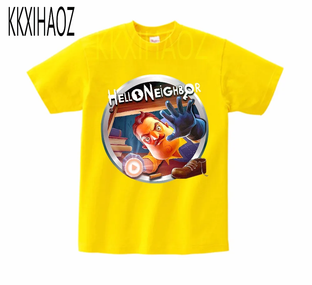 Футболка с принтом Hello Neighbor для мальчиков и девочек детская повседневная
