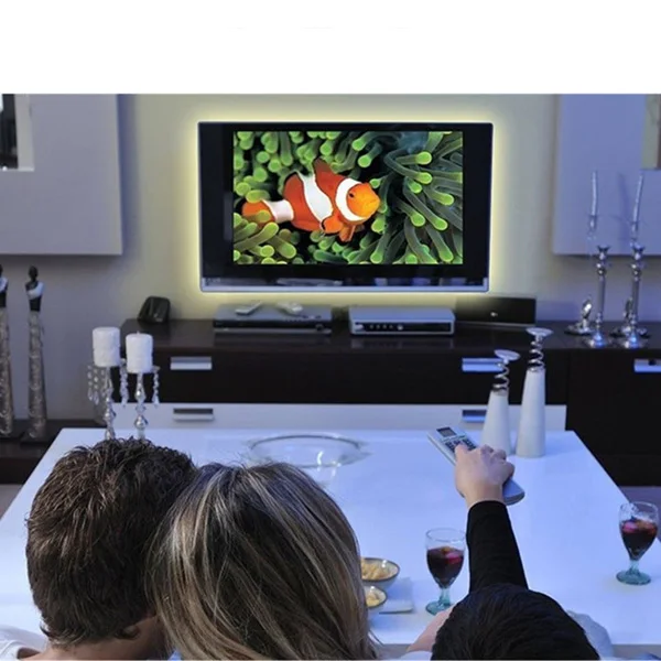 4X50CM USB RGB 5050 LED Waterproof Strip Light TV Backlilghting Kit + 24 Key Remote Control DC5V