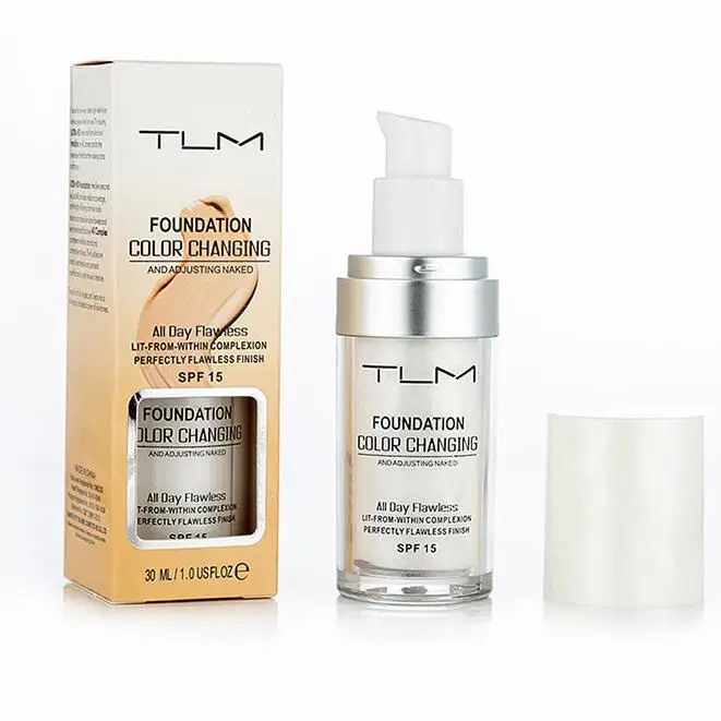 30ml TLM Foundation Makeup Color Changing Liquid Matte High Coverage Concealer Cream Base maquiagem DropShip | Красота и здоровье