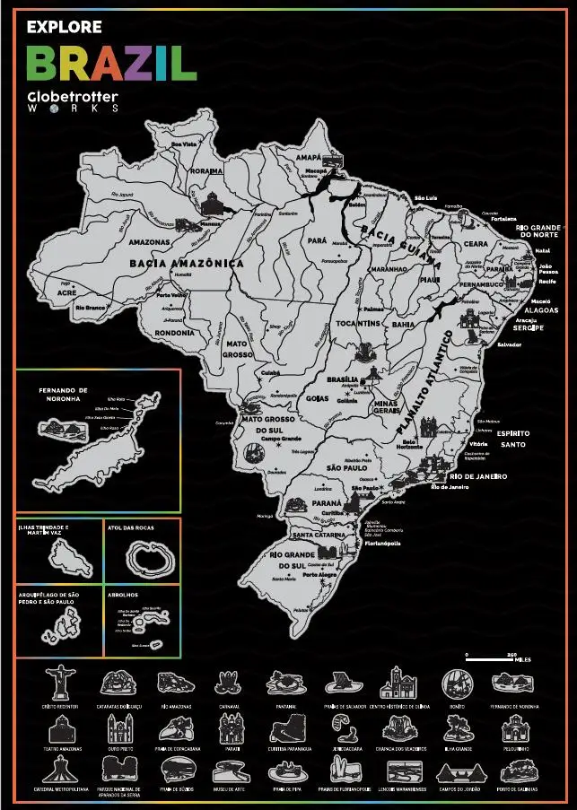 1 шт. Скретч Карта Cusom Сделано Бразилия Карта ST009