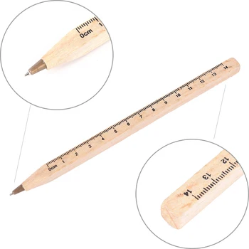 

1pcs/lot New Handmade Wooden Environmental Ruler Design Manual DIY Multifunction Ballpoint Pen Ballpen