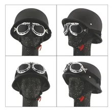 Alemão Abrir Rosto Meio do Capacete de Couro PU Moto Capacetes Da Motocicleta do vintage capacete de Moto Capacete Casco Casque Para Harley