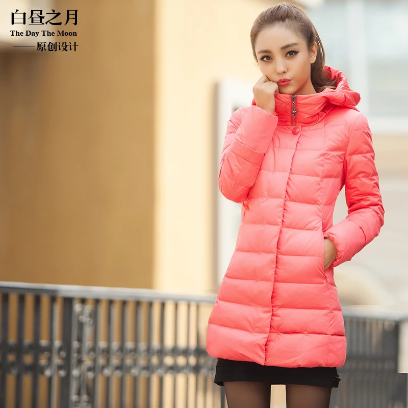 

Free Shipping Ice Cream Jelly Candy-Colored Sweet Student Girls Long Down Jacket Turtleneck Pleated Slim Down Coat H2234