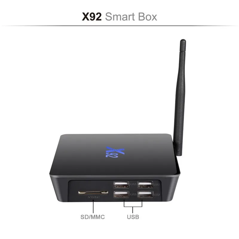 X92 3 ГБ ОЗУ 32 ГБ Восьмиядерный процессор Amlogic S912 Android 7.1.2 Smart tv Box 2,4/5,8G Wifi 4K 3D H.265 телеприставка медиаплеер PK X96 M8S