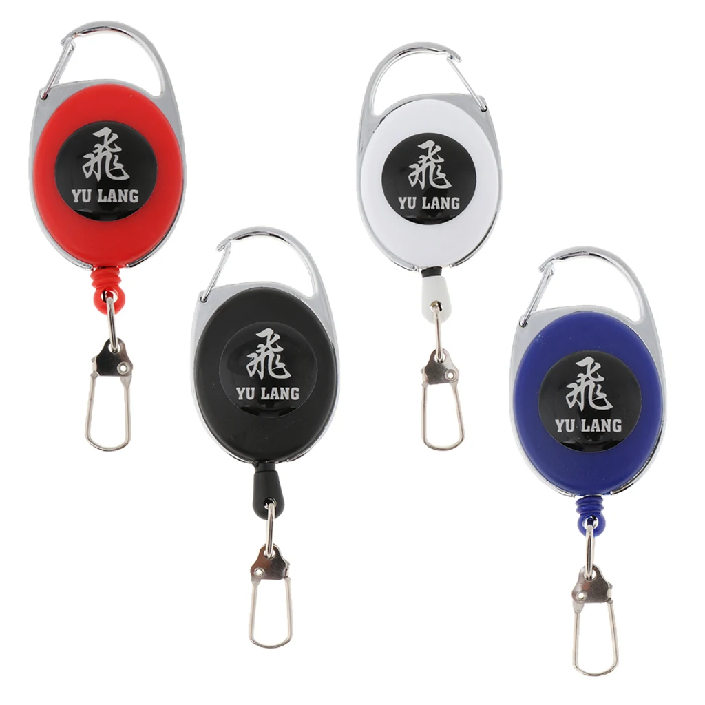 Perfeclan Outdoor Retractable Key Chain Badge Holder Ring Clip 17 inch Nylon Line Keychain Hiking Anti Lost Waist Belt Hook 