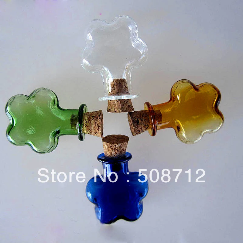 

Free shipping!!!! VP10039 4 color plum blossoms mini vial pendant /wish pendant/ floating bottle
