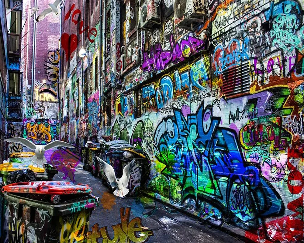 Beibehang Custom Wallpaper European And American Style 3d Stereo Graffiti Alley Tv Background Wall Mural Decoration 3d Wallpaper Aliexpress Home Improvement
