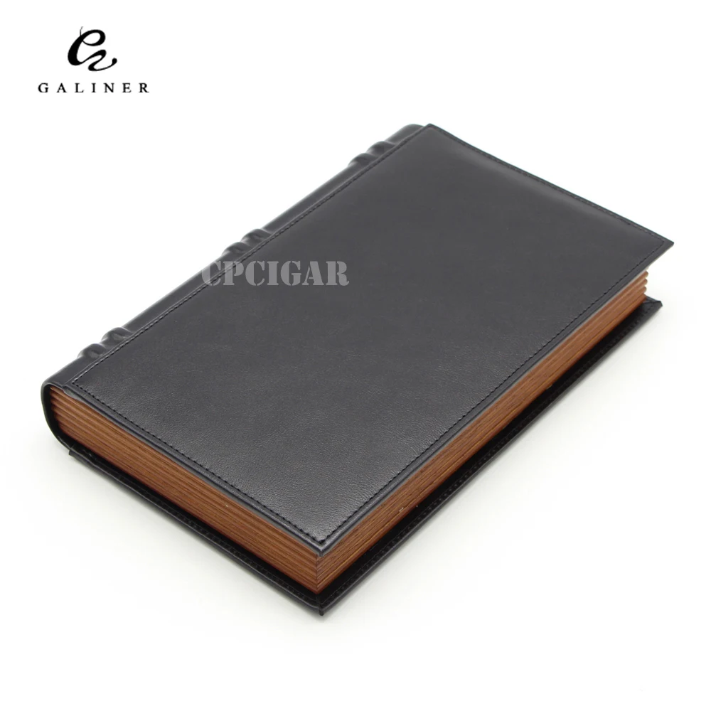 GALINER Cigar Humidor Genuine Leather Cedar Wood Travel Case With Tray Cigars Cutter Hygrometer Humidifier For Cohibacigar | Дом и сад