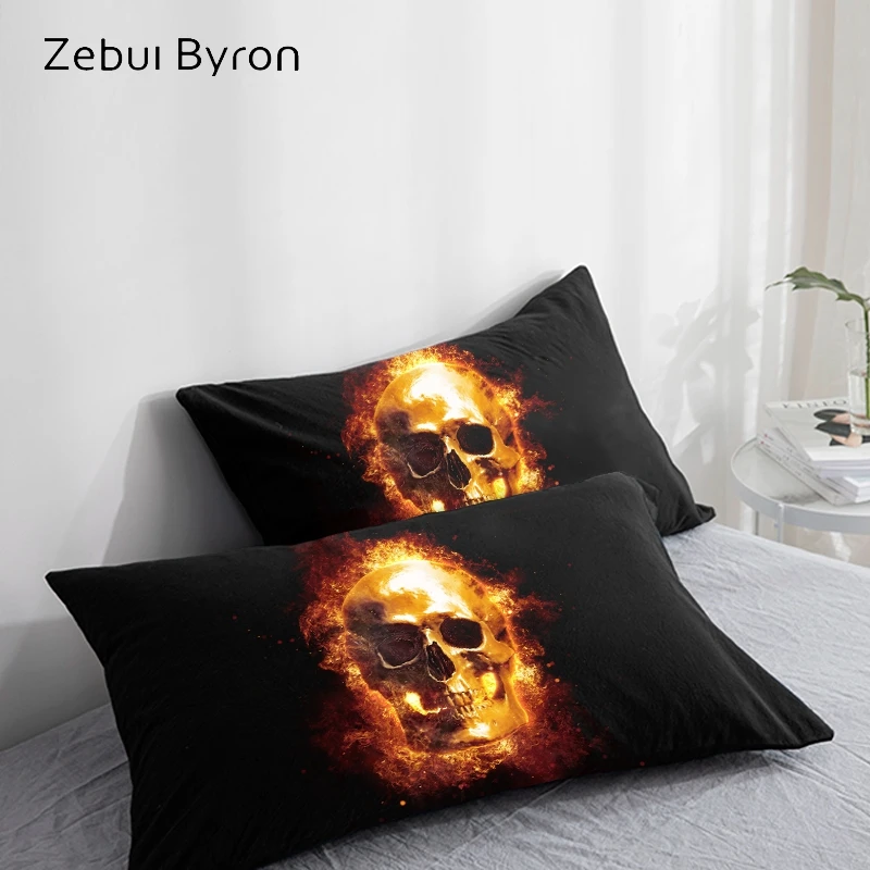 Funda de almohada 3D HD personalizada, 50x70/50x75/50x80/70x70, funda de  almohada decorativa, dos fundas de cama besándose con calavera - AliExpress