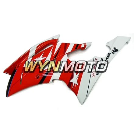 Красный, белый впрыска ABS пластик Обтекатели для Yamaha YZF R6 год 2008- мотоцикл полный обтекатель с комплектом кузова