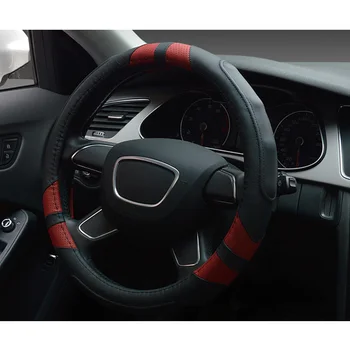 

Hot Universal Steering Wheel Cover Soft Breathable Genuine Leather Anti-Slip Cover for Car Truck SUV BX