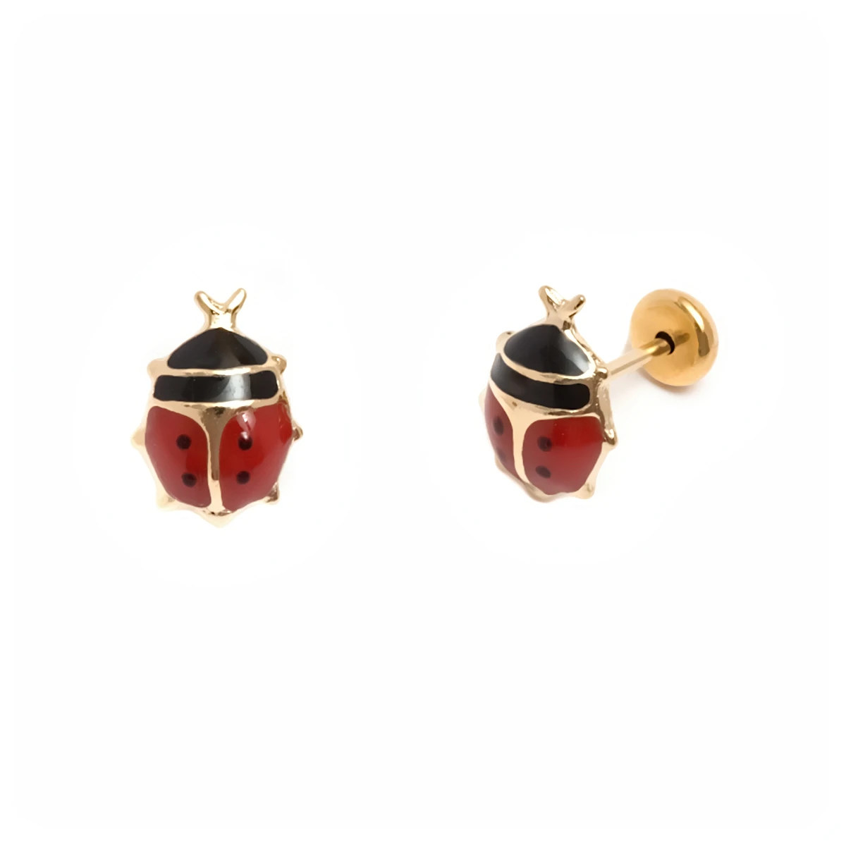Rustic Ladybug Earrings
