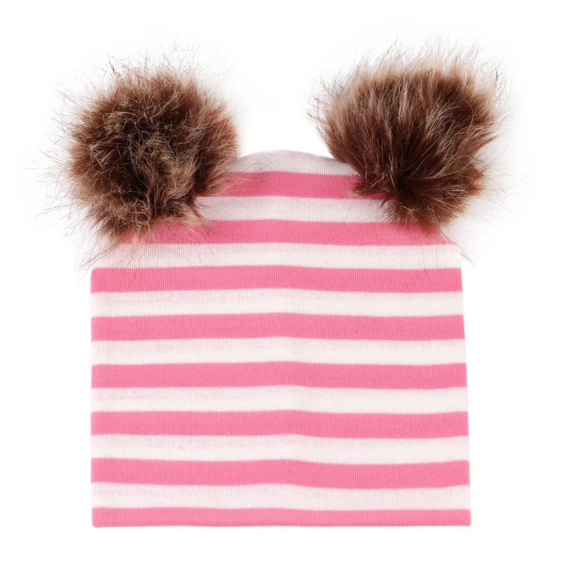 Хлопковая детская шапка полосы шапки для маленьких девочек мальчика Детская Шапка-бини Весна-осень-зима детская Шапки шапки