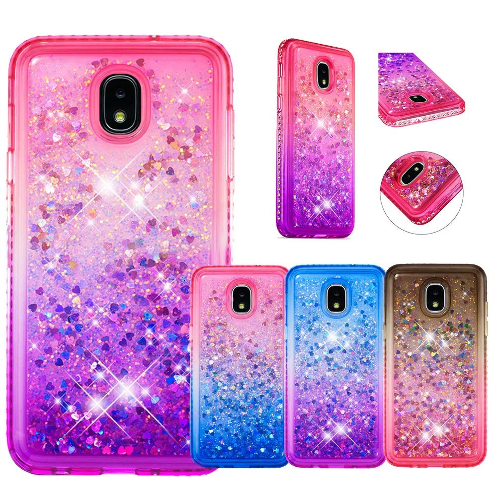 

Gradient Quicksand Diamond Case for Samsung Galaxy M10 M20 Love Heart Glitter Cover for Samsung Note 9 Bling Sequins Funda