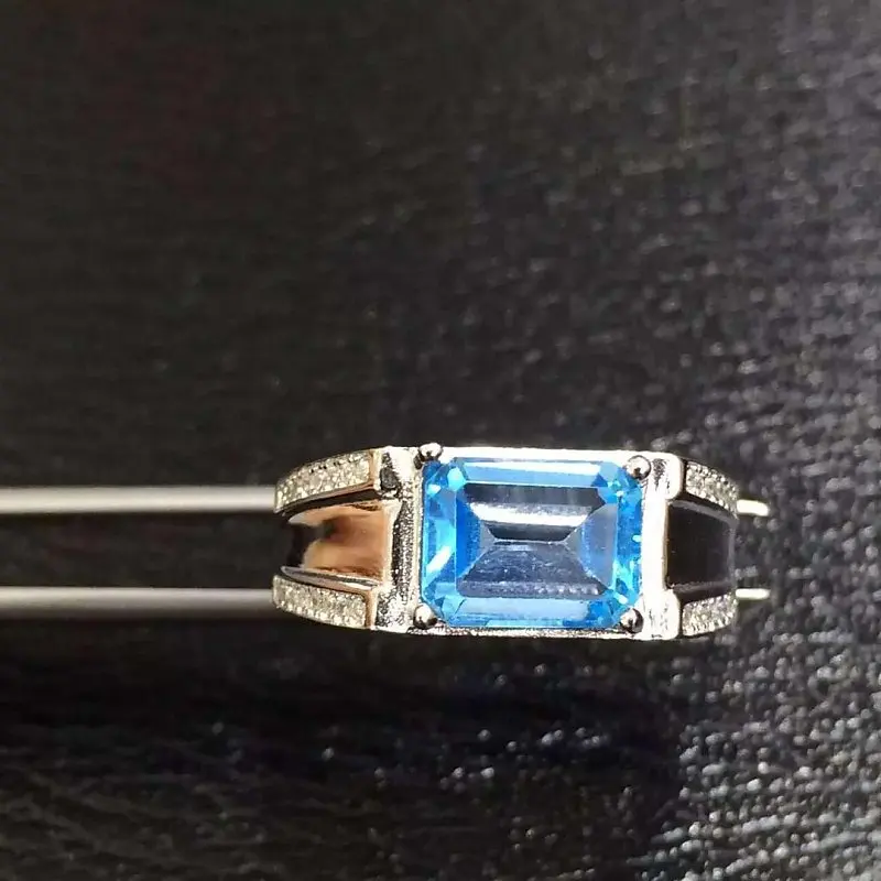 Qi Xuan_Blue Stone модные ювелирные изделия Rings_Finger Rings_S925 твердый Серебряный Синий Камень rings_производитель прямые продажи