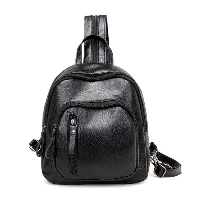 

Backpack women mochila mujer 2019 leather small backpack teenage black backpacks multifunctional school back pack casual bagpack